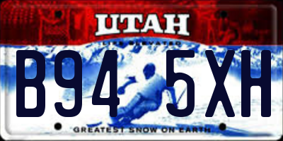 UT license plate B945XH