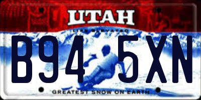 UT license plate B945XN