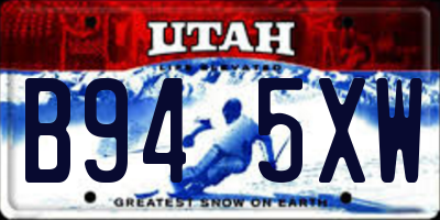 UT license plate B945XW