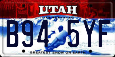 UT license plate B945YF