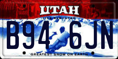 UT license plate B946JN