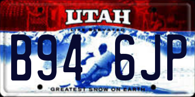 UT license plate B946JP