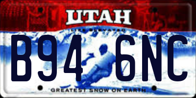 UT license plate B946NC