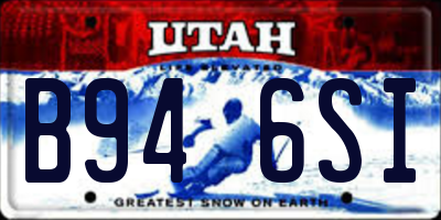 UT license plate B946SI