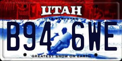 UT license plate B946WE