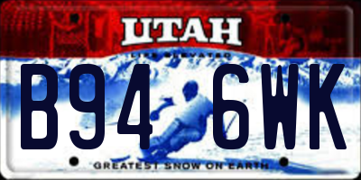 UT license plate B946WK