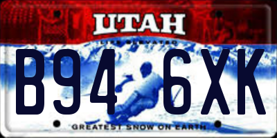 UT license plate B946XK