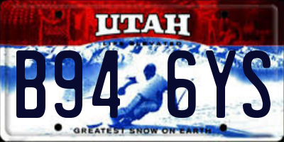 UT license plate B946YS