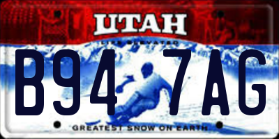UT license plate B947AG