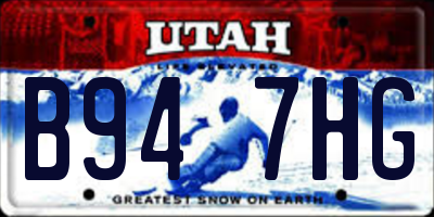 UT license plate B947HG