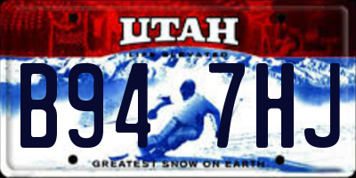 UT license plate B947HJ