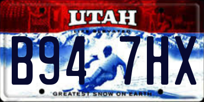 UT license plate B947HX