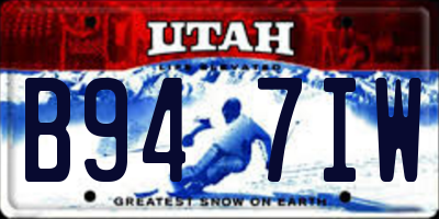UT license plate B947IW