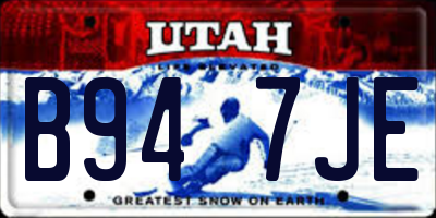 UT license plate B947JE