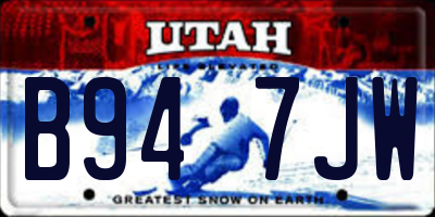 UT license plate B947JW