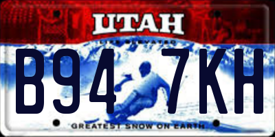 UT license plate B947KH