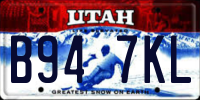 UT license plate B947KL