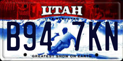 UT license plate B947KN