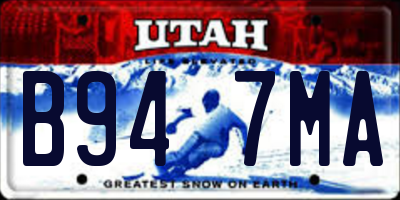 UT license plate B947MA
