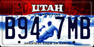 UT license plate B947MB