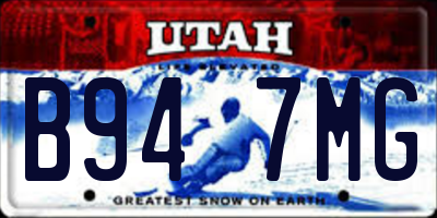 UT license plate B947MG