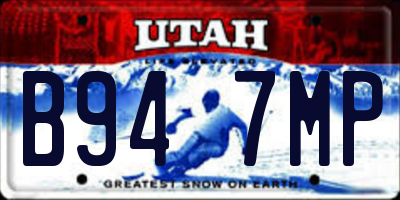 UT license plate B947MP