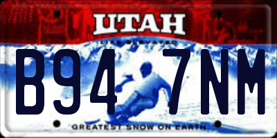 UT license plate B947NM