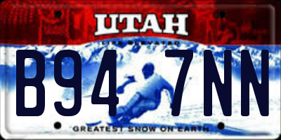 UT license plate B947NN