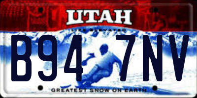 UT license plate B947NV