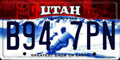 UT license plate B947PN