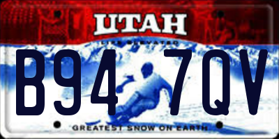 UT license plate B947QV