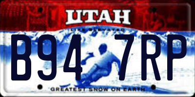UT license plate B947RP