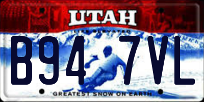 UT license plate B947VL