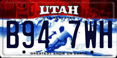 UT license plate B947WH