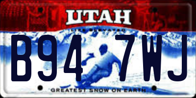 UT license plate B947WJ