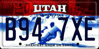 UT license plate B947XE