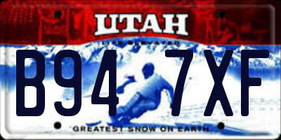 UT license plate B947XF
