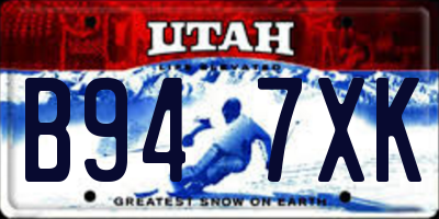 UT license plate B947XK