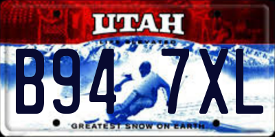UT license plate B947XL