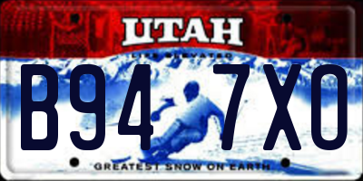 UT license plate B947XO
