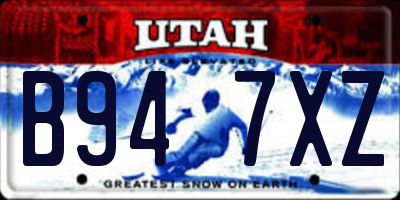 UT license plate B947XZ