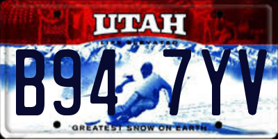 UT license plate B947YV