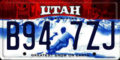 UT license plate B947ZJ