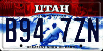 UT license plate B947ZN
