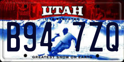 UT license plate B947ZQ