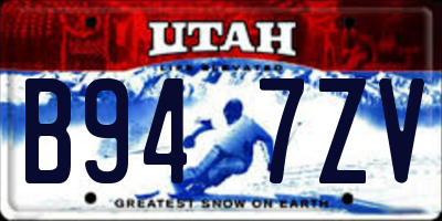 UT license plate B947ZV