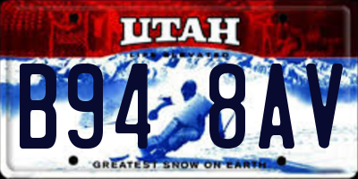 UT license plate B948AV