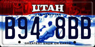 UT license plate B948BB