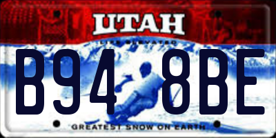 UT license plate B948BE