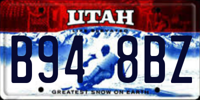 UT license plate B948BZ